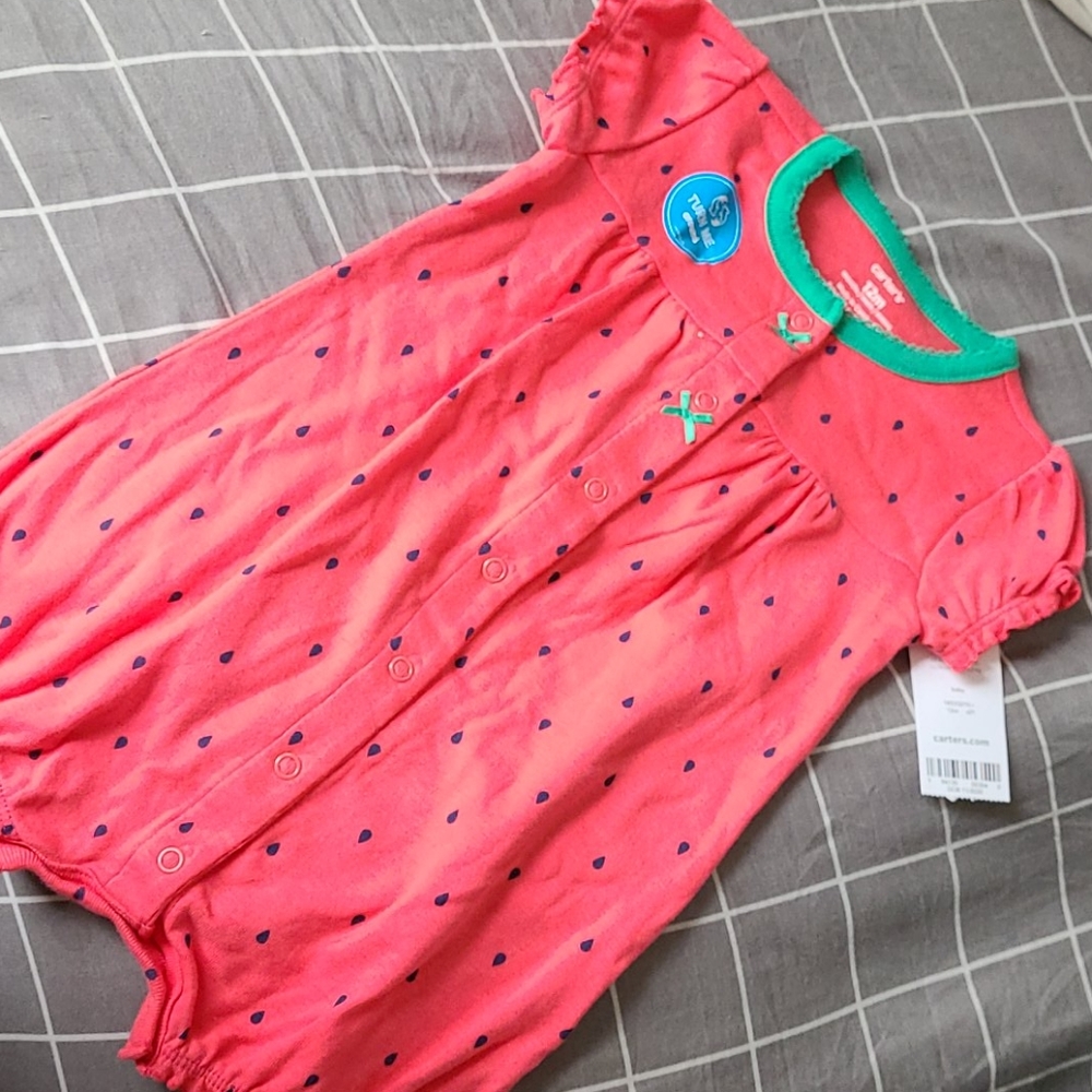 Baby girl strawberry romper